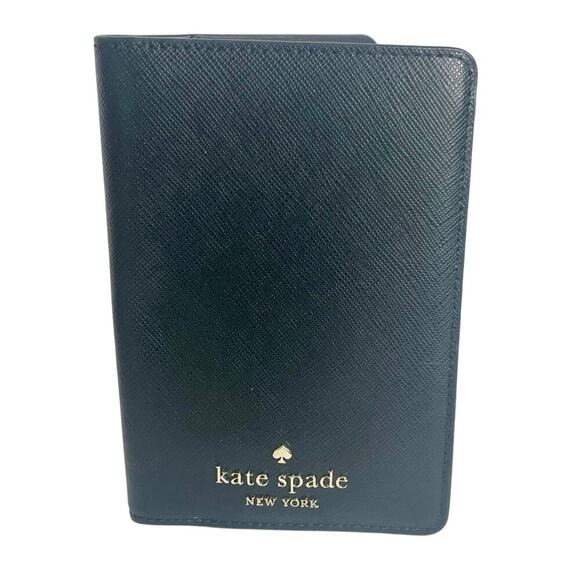 KATE SPADE PASSPORT WALLET SAFFIANO LEATHER BLACK CARDS HOLDER VERSATILE CHIC - Picture 11 of 13